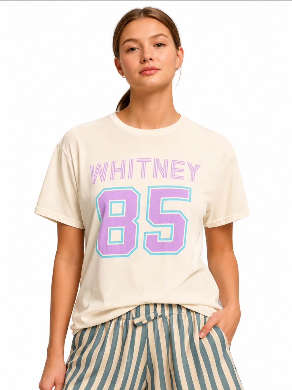 Anthropologie X Retro Brand Whitney Houston 85 Graphic Tee Size XS New With Tag!